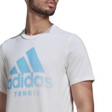 adidas Tennis-Tshirt Logo Tennis-Print (Baumwoll-Polyestermix) #22 weiss Herren